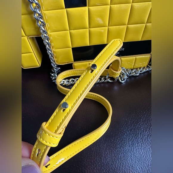 NWT Kate ♠️ Spade special edition SPACE INVADERS Yellow Pixelated Handbag - Picture 11 of 16